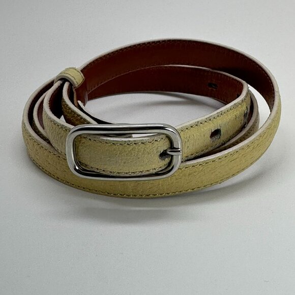 Malo Genuine Leather Belt Made In Italy .5" X 39" Hawthorne Yellow - Picture 1 of 5